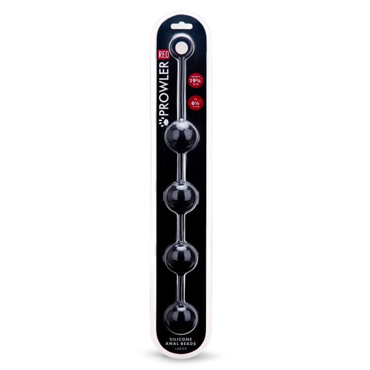 Prowler RED Silicone Anal Beads Black Large