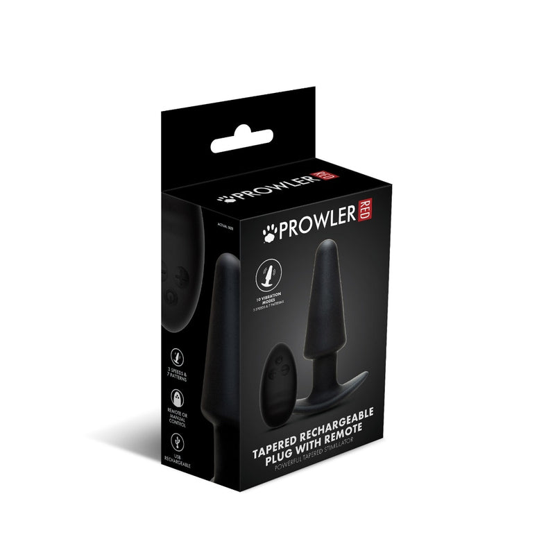 Load image into Gallery viewer, Prowler RED Tapered Rechargeable Butt Plug With Remote Black
