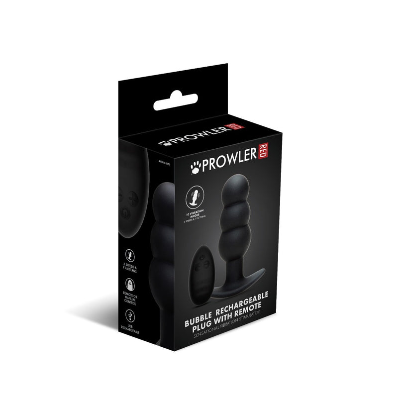 Load image into Gallery viewer, Prowler RED Bubble Rechargeable Butt Plug With Remote Black
