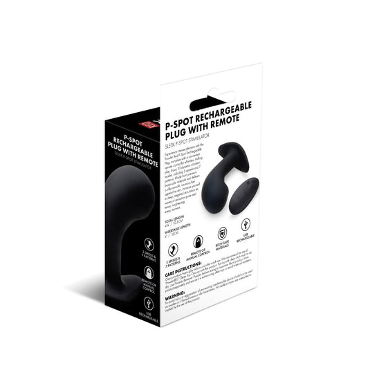 Prowler RED P-Spot Rechargeable Butt Plug With Remote Black