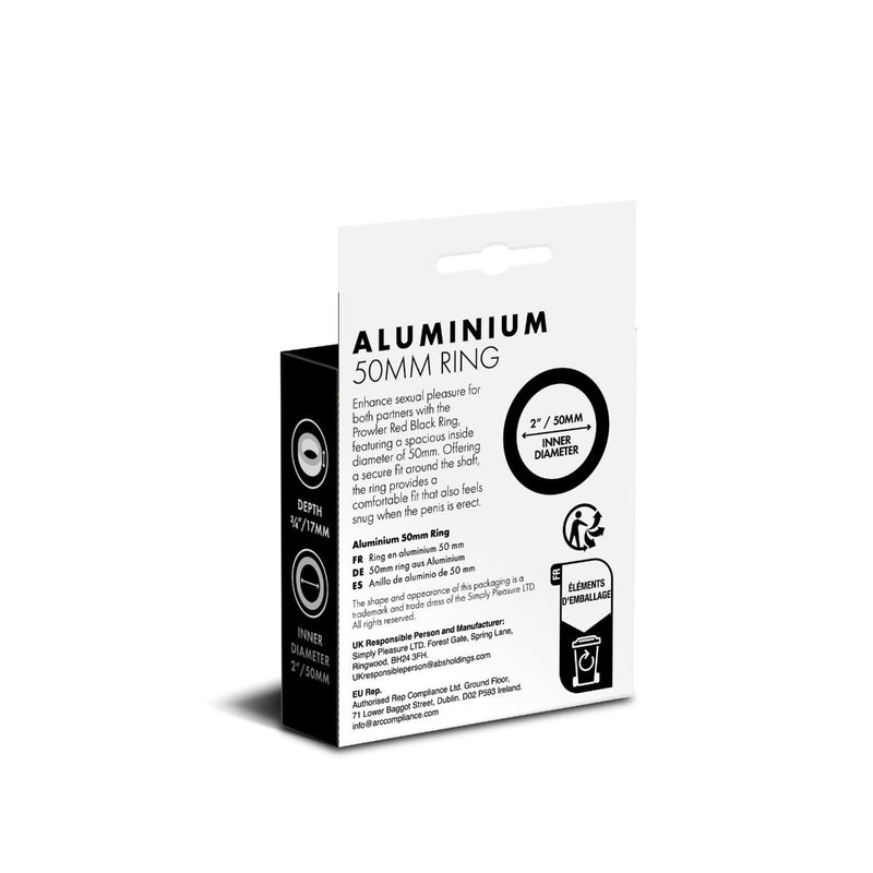 Load image into Gallery viewer, Prowler RED Aluminum Cock Ring 50mm Black
