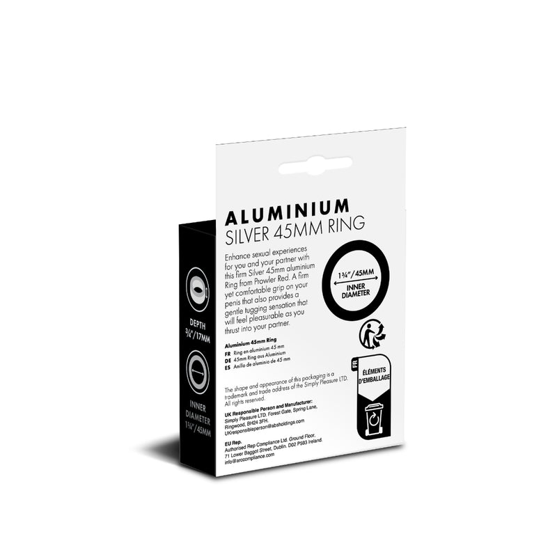 Load image into Gallery viewer, Prowler RED Aluminum Cock Ring 45mm Silver
