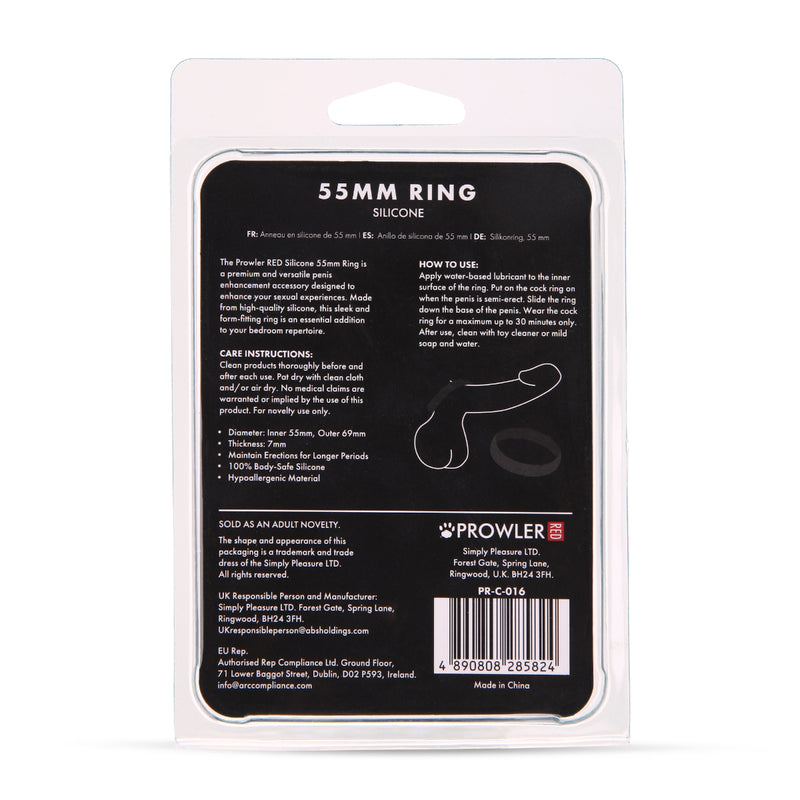 Load image into Gallery viewer, Prowler RED Silicone Cock Ring Black 55mm
