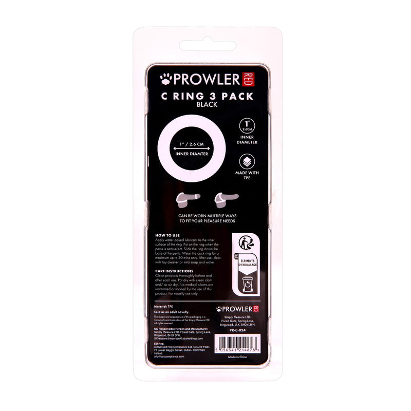Load image into Gallery viewer, Prowler RED Cock Ring 3 Pack Black
