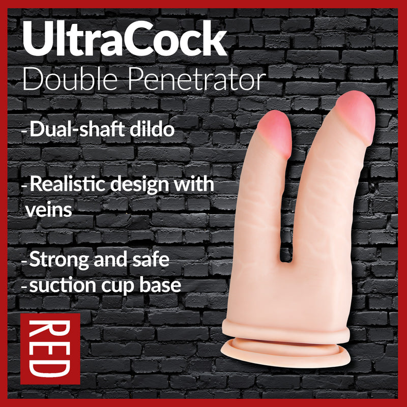 Load image into Gallery viewer, Prowler RED Ultra Cock Double Penetrator Dildo Pink 6 Inch
