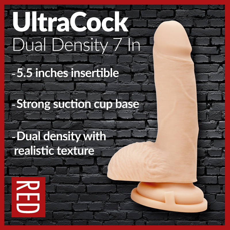 Load image into Gallery viewer, Prowler RED Ultra Cock Dual Density Dildo With Balls Pink 7 Inch
