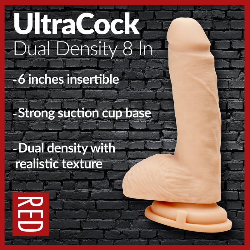 Load image into Gallery viewer, Prowler RED Ultra Cock Dual Density Dildo With Balls Pink 8 Inch
