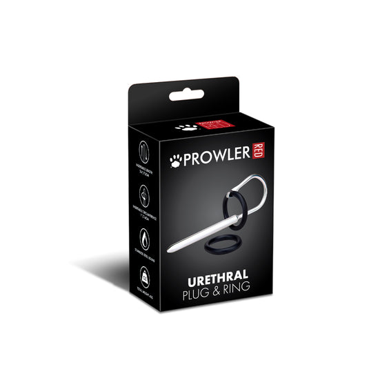 Prowler RED Urethral Plug & Ring Silver Black