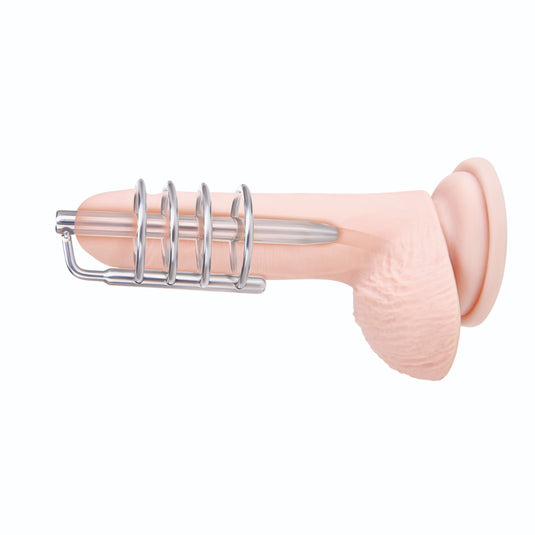 Prowler RED Urethral Plug & Cage Silver