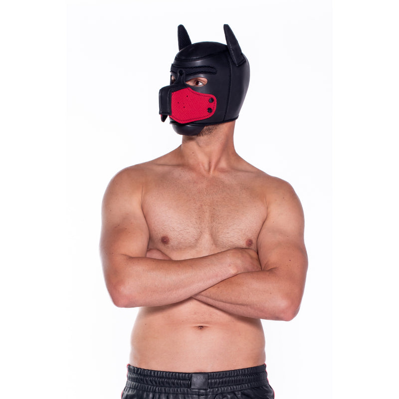 Load image into Gallery viewer, Prowler RED Neoprene Puppy Hood Black
