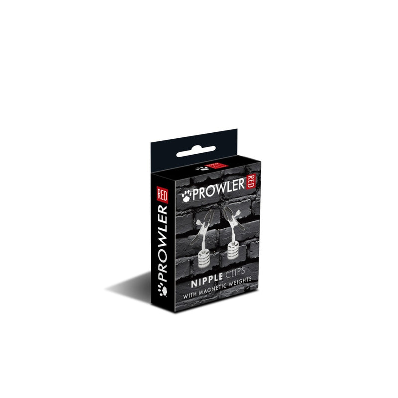 Load image into Gallery viewer, Prowler RED Nipple Clips With Removable Magnetic Weights 2 Piece Set Silver

