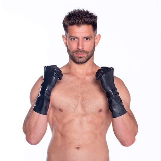 Prowler RED Wrist Length Latex Gloves Black Large