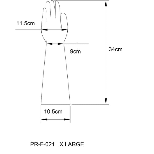 Prowler RED Wrist Length Latex Gloves Black XL