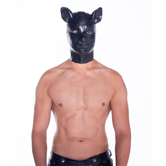 Prowler RED Latex Pig Hood Black