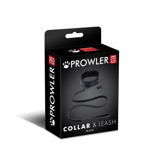 Prowler RED Collar & Leash Set Black