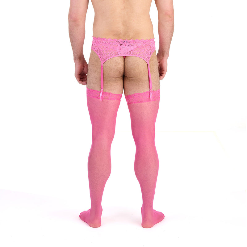 Load image into Gallery viewer, Prowler Lace Garter Set Pink

