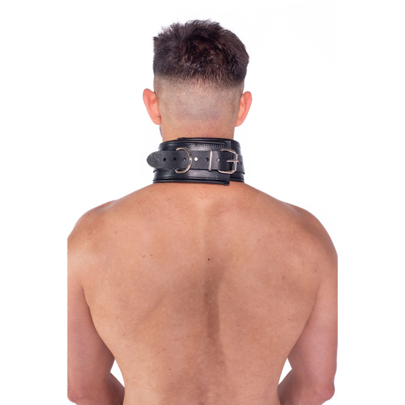 Load image into Gallery viewer, Prowler RED Leather Lockable Collar Black
