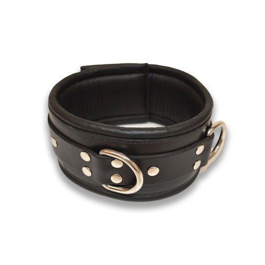 Prowler RED Leather Lockable Collar Black