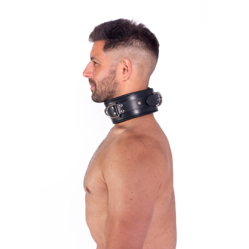 Load image into Gallery viewer, Prowler RED Leather Lockable Collar Black
