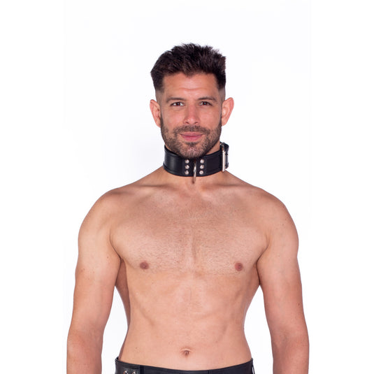 Prowler RED Leather Collar Black