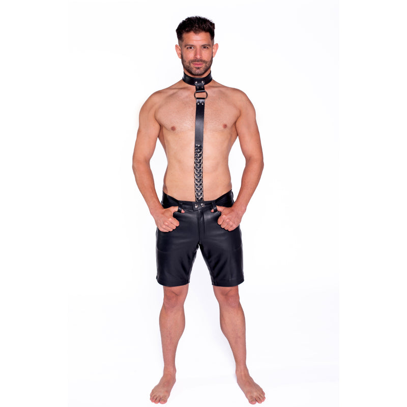 Load image into Gallery viewer, Prowler RED Leather Collar With Strap Black
