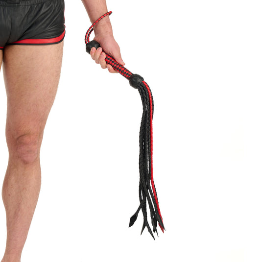 Prowler RED Short Handle Red & Black Flogger