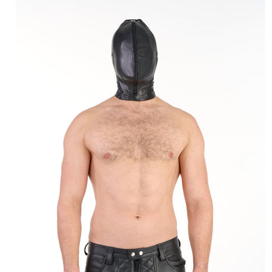 Prowler RED Leather Double Hood With Front Zipper Black