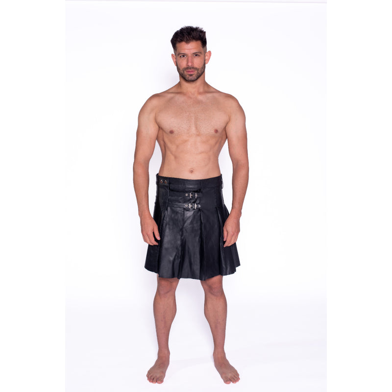 Load image into Gallery viewer, Prowler RED Leather Kilt Black
