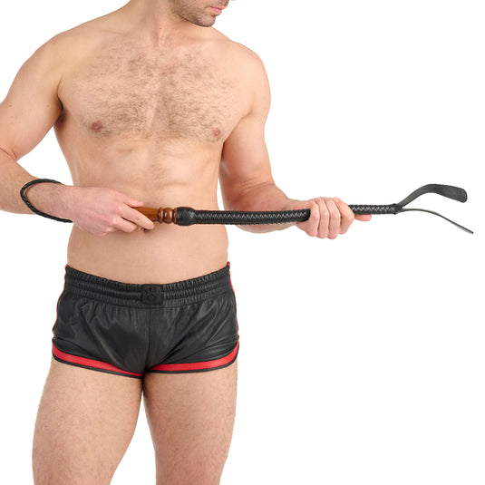 Prowler RED Wooden Handle Hunter Paddle Whip Black