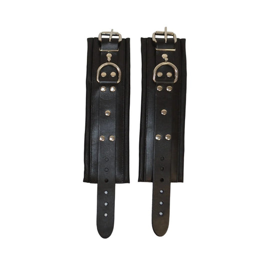 Prowler RED Leather Lockable Wrist Restraints Black
