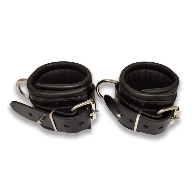 Load image into Gallery viewer, Prowler RED Leather Lockable Wrist Restraints Black
