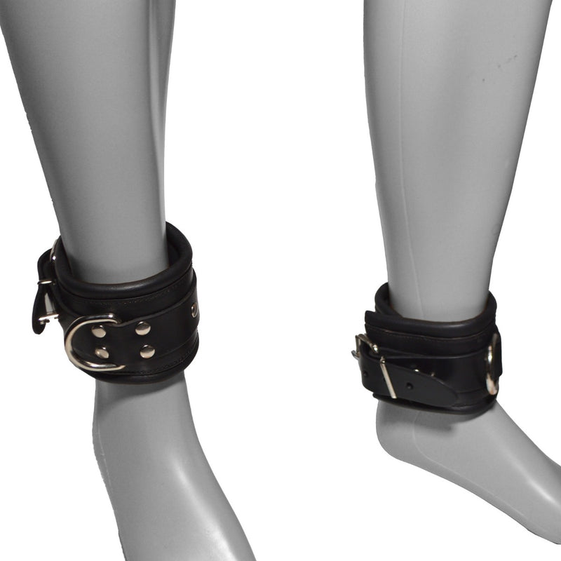 Load image into Gallery viewer, Prowler RED Leather Lockable Ankle Restraints Black
