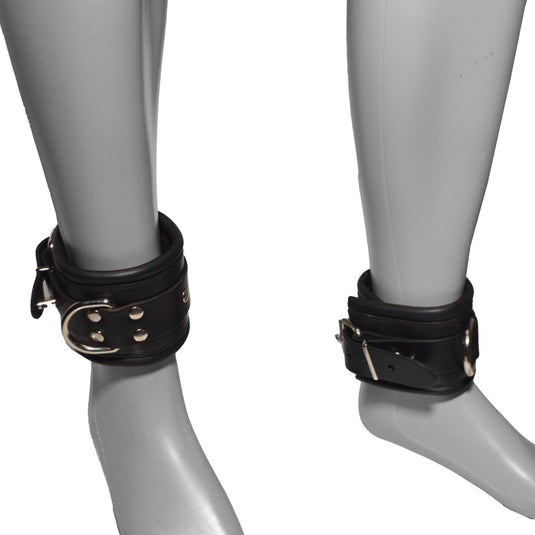 Prowler RED Leather Lockable Ankle Restraints Black