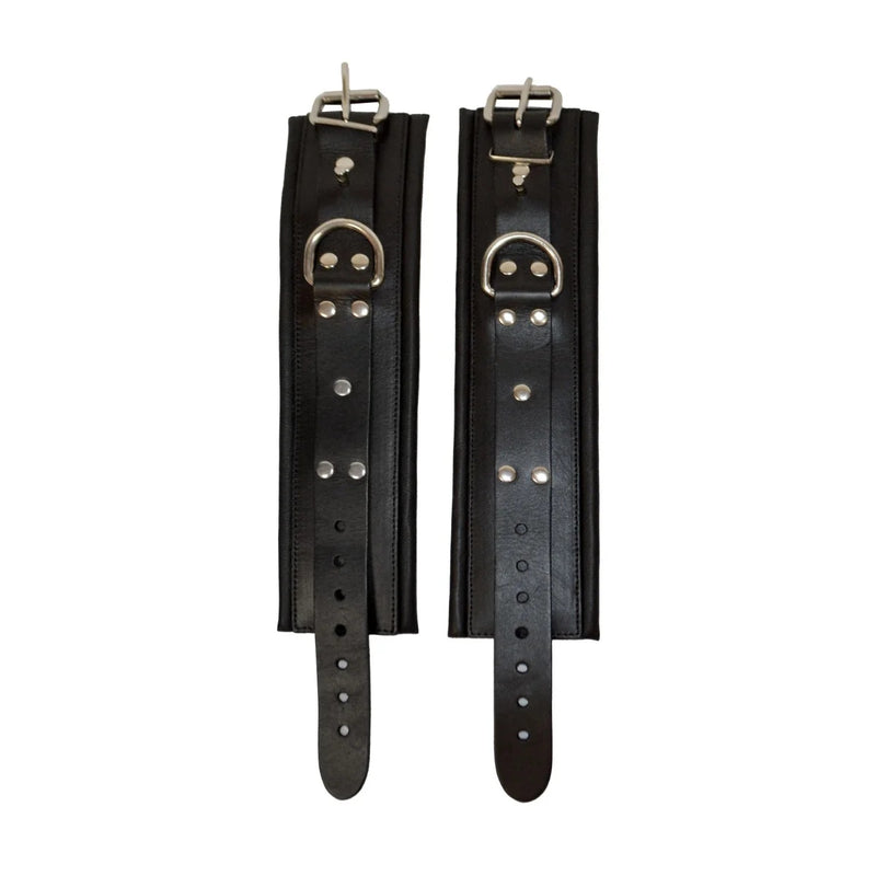 Load image into Gallery viewer, Prowler RED Leather Lockable Ankle Restraints Black
