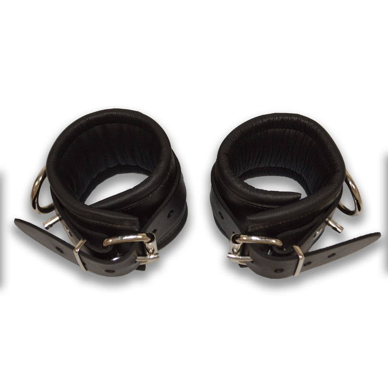 Load image into Gallery viewer, Prowler RED Leather Lockable Ankle Restraints Black
