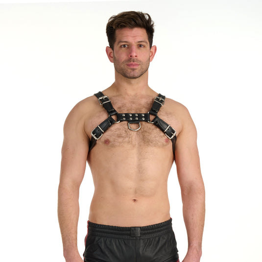 Prowler RED Leather Bull Harness Black