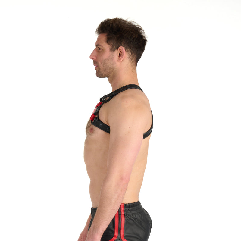 Load image into Gallery viewer, Prowler RED Leather Cross Harness Black Red
