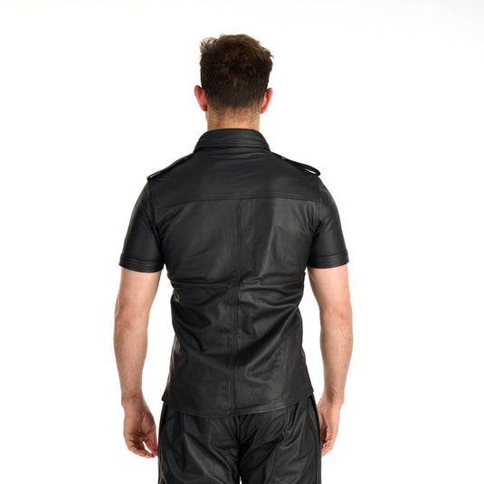Prowler RED Leather Police Shirt Black