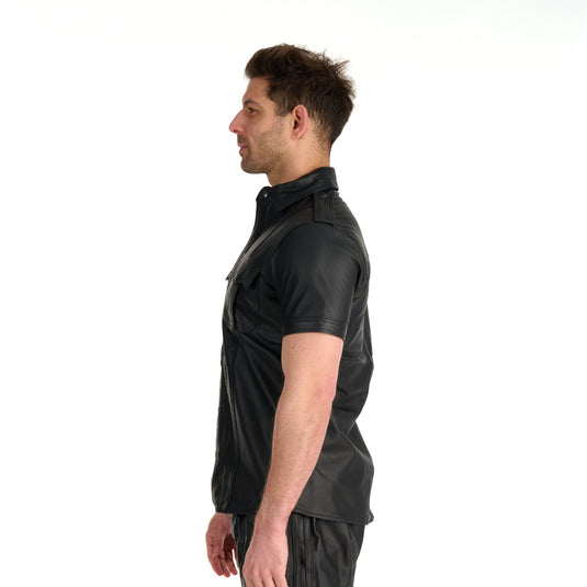 Prowler RED Leather Police Shirt Black