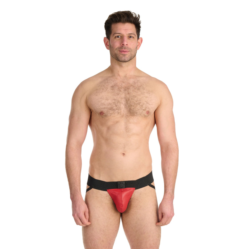 Load image into Gallery viewer, Prowler RED Leather Pouch Jock Strap Black Red

