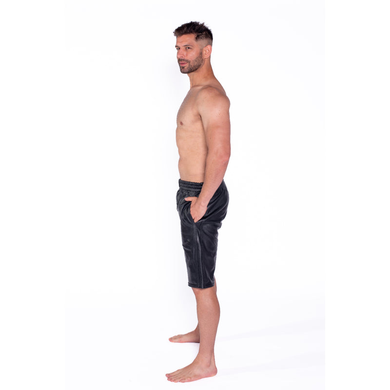 Load image into Gallery viewer, Prowler RED Leather Long Sports Shorts Black
