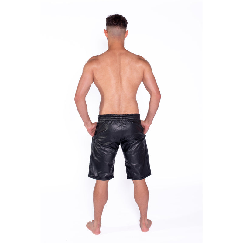 Load image into Gallery viewer, Prowler RED Leather Long Sports Shorts Black
