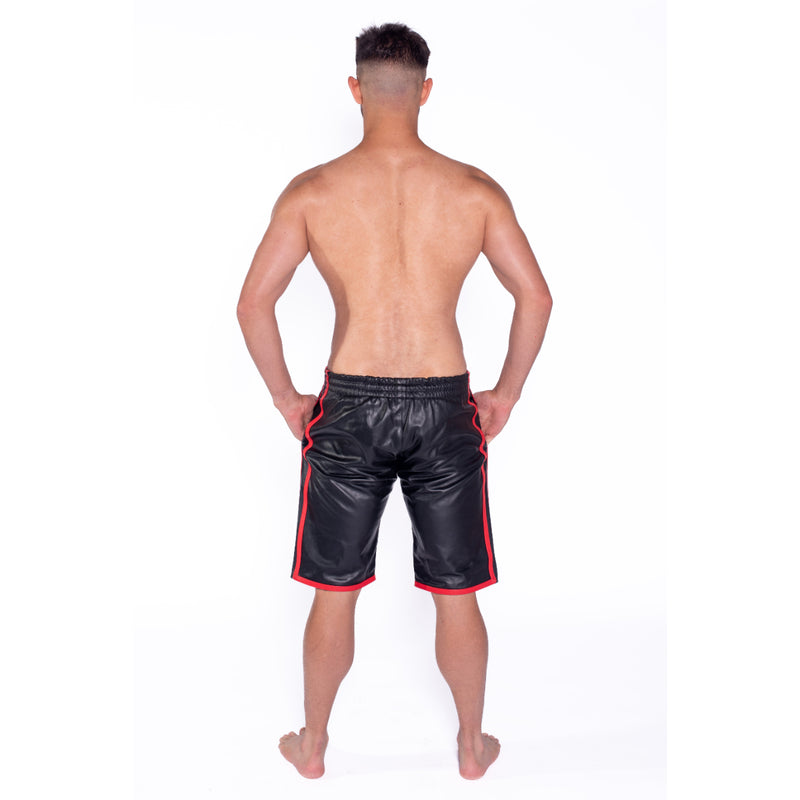 Load image into Gallery viewer, Prowler RED Leather Long Sports Shorts Black Red
