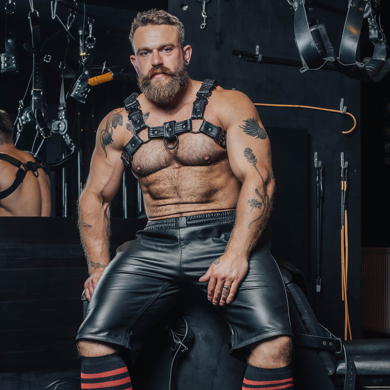 Load image into Gallery viewer, Prowler RED Leather Long Sports Shorts Black
