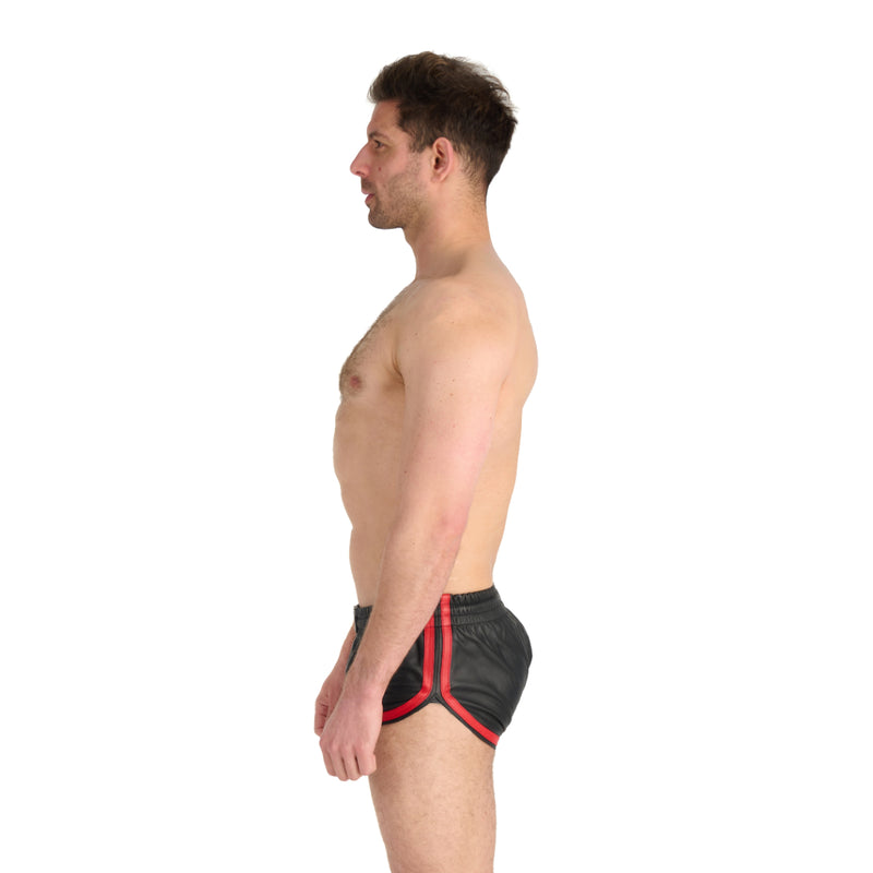 Load image into Gallery viewer, Prowler RED Leather Sports Shorts Black Red
