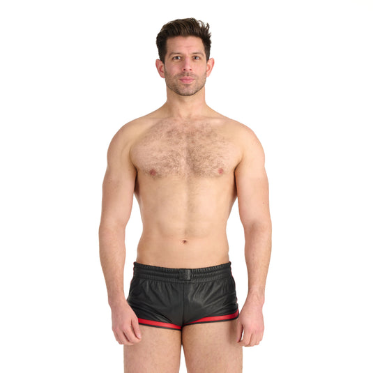 Prowler RED Leather Sports Shorts Black Red