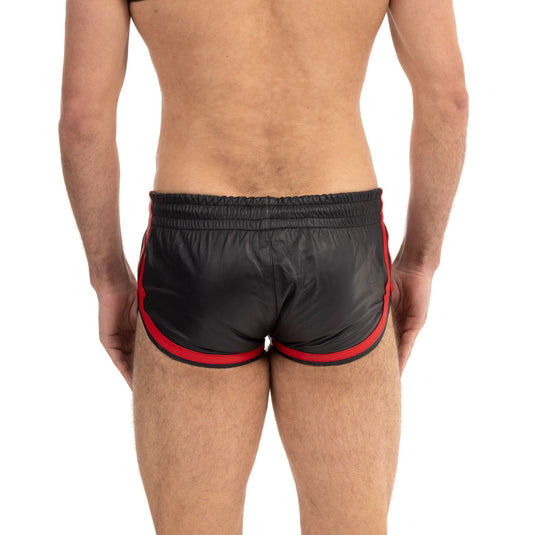 Prowler RED Leather Sports Shorts Black Red