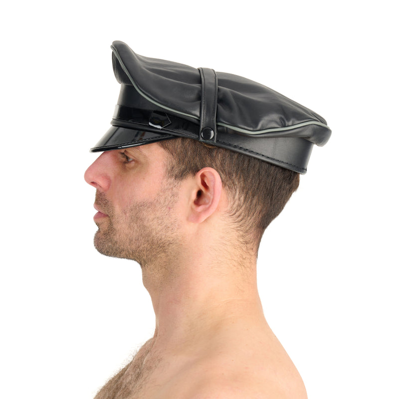 Load image into Gallery viewer, Prowler RED Leather Military Cap Black Grey
