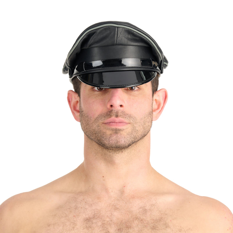 Load image into Gallery viewer, Prowler RED Leather Military Cap Black Grey
