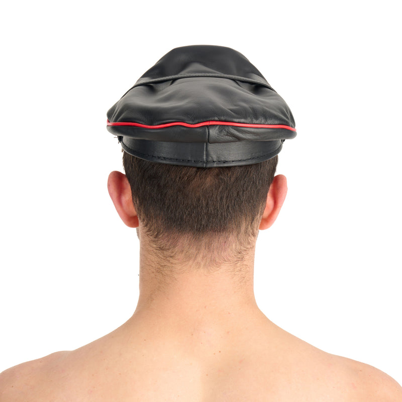 Load image into Gallery viewer, Prowler RED Leather Military Cap Black Red
